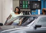 Amsterdam 16 juni 2015 
Caro Emerald gaat tanken met haar auto.