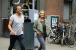 Amsterdam 12 augustus 2015 
Chantal Janzen met haar man Marco op de cornelis schuytstraat