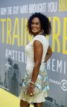 Amsterdam 12 augustus 2015  
Premiere Trainreck in Tuschinski. Chimene v Oosterhout met zoon