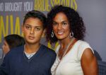 Amsterdam 12 augustus 2015  
Premiere Trainreck in Tuschinski. Chimene v Oosterhout met zoon