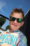 Sneek, 2 Augustus 2015
Rintje Ritsma met zijn vriendin Youandi Mazeland en haar zoon Clemens
met hun boot de Bluefin