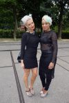 Amsterdam 12 juli 2015  
Modeshow op de amsterdam fashion week. Edmee Verstraten met een vriendin