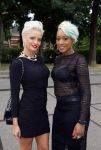 Amsterdam 12 juli 2015  
Modeshow op de amsterdam fashion week. Edmee Verstraten met een vriendin