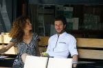 Amsterdam 2 juli 2015
Katja Schuurman met haar nieuwe vriend Freek v Noortwijk bij het restaurant waar hij werkt.