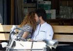 Amsterdam 2 juli 2015
Katja Schuurman met haar nieuwe vriend Freek v Noortwijk bij het restaurant waar hij werkt.
