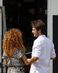 Amsterdam 2 juli 2015
Katja Schuurman met haar nieuwe vriend Freek v Noortwijk bij het restaurant waar hij werkt.