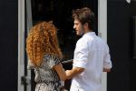 Amsterdam 2 juli 2015
Katja Schuurman met haar nieuwe vriend Freek v Noortwijk bij het restaurant waar hij werkt.