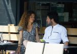 Amsterdam 2 juli 2015
Katja Schuurman met haar nieuwe vriend Freek v Noortwijk bij het restaurant waar hij werkt.