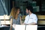 Amsterdam 2 juli 2015
Katja Schuurman met haar nieuwe vriend Freek v Noortwijk bij het restaurant waar hij werkt.