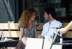 Amsterdam 2 juli 2015
Katja Schuurman met haar nieuwe vriend Freek v Noortwijk bij het restaurant waar hij werkt.