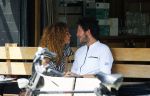 Amsterdam 2 juli 2015
Katja Schuurman met haar nieuwe vriend Freek v Noortwijk bij het restaurant waar hij werkt.
