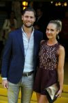 Amsterdam 12 augustus 2015  
Premiere Trainreck in Tuschinski.
Kimberley Klaver met man Bas Schothorst