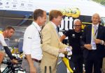 Utrecht 4 juli 2015
Tour de France start met de proloog in Utrecht. Koning Willem Alexander met burgemeester Jan v Zanen Joop Zoetemelk Richard Plugge (team Lotto  Jumbo)