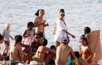 ibiza 5 augustus 2015
Lilly Becker en haar zoon en de zonen van Boris Becker op het strand van Cala Bassa