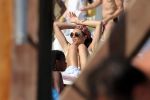 ibiza 28 juli 2015
Estelle Cruijff Joelle Gullit Lilly Becker met zoon Amadues Becker en een zoon uit een eerder huwelijk van Boris op het strand van Talamanca.