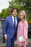 Amsterdam 20 juni 2015 
Trouwen Kimberley Klaver en Bas Schothorst in de Duif in Amsterdam. Liza Sips met vriend  Ralph Mannheim