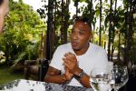 ibiza 7 augustus 2015
Maurice Mobetie (Momo) de ex vriend van Sylvie Meis wordt geintervieuwd voor het duitse blad Gala in zijn club Cavalli ibiza