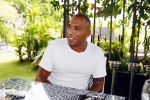 ibiza 7 augustus 2015
Maurice Mobetie (Momo) de ex vriend van Sylvie Meis wordt geintervieuwd voor het duitse blad Gala in zijn club Cavalli ibiza