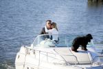 Weesp 16 juni 2015Jurgen Smit en Milika Peterzon en hond romatisch op de vecht aan het varen met hun boot.