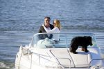 Weesp 16 juni 2015Jurgen Smit en Milika Peterzon en hond romatisch op de vecht aan het varen met hun boot.