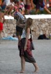 ibiza 2 augustus 2015
Noortje Herlaar met (een) vriend op het meest romantische strandje van ibiza , Beniras. Op Beniras wordt altijd muziek gemaakt tijdens de zonsondergang.