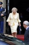Amsterdam 2 juli 2015  
Prinses Baetrix vertrekt in haar verlengde Volvo bij het paleis.