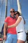 Sneek, 2 Augustus 2015
Rintje Ritsma met zijn vriendin Youandi Mazeland en haar zoon Clemens
met hun boot de Bluefin