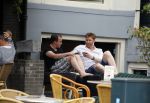 Amsterdam 12 juli 2015
Sipke Jan Bousema met vriend voor hun huis.