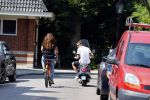 Amsterdam 16 juli 2015
Sven Kramer op zijn vespa scooter met zijn zus op de fiets