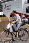 Amsterdam 2 juli 2015 
 William Spaaij op de fiets