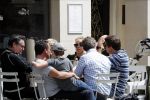 Amsterdam 15 juli 2016
Barry en Sandra Hay op terras met vrienden waaronder Ruben Nicolai en Regina Romeijn.