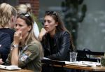 Amsterdam 12 juli 2016 
Chelsey Weimar op terras in Amsterdam zuid.