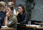 Amsterdam 12 juli 2016 
Chelsey Weimar op terras in Amsterdam zuid.