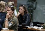 Amsterdam 12 juli 2016 
Chelsey Weimar op terras in Amsterdam zuid.