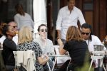 Amsterdam 17 juli 2016 
Edgar davids op terras met verschillende dames.