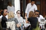 Amsterdam 17 juli 2016 
Edgar davids op terras met verschillende dames.