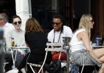 Amsterdam 17 juli 2016 
Edgar davids op terras met verschillende dames.