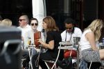 Amsterdam 17 juli 2016 
Edgar davids op terras met verschillende dames.