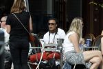 Amsterdam 17 juli 2016 
Edgar davids op terras met verschillende dames.