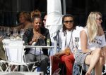 Amsterdam 17 juli 2016 
Edgar davids op terras met verschillende dames.