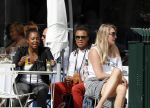 Amsterdam 17 juli 2016 
Edgar davids op terras met verschillende dames.