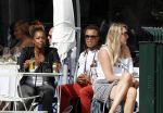 Amsterdam 17 juli 2016 
Edgar davids op terras met verschillende dames.