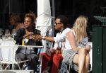 Amsterdam 17 juli 2016 
Edgar davids op terras met verschillende dames.