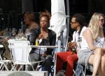 Amsterdam 17 juli 2016 
Edgar davids op terras met verschillende dames.