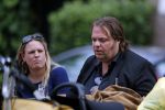 Amsterdam 7 juli 2016 
Frank Evenblij in de jordaan op terras met een man en een vrouw .