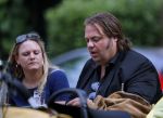 Amsterdam 7 juli 2016 
Frank Evenblij in de jordaan op terras met een man en een vrouw .