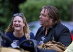 Amsterdam 7 juli 2016 
Frank Evenblij in de jordaan op terras met een man en een vrouw .
