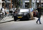 Amsterdam 23 juli 2016 
Advocaat Gerard Spong met zijn Rolls Royce en zijn hondje