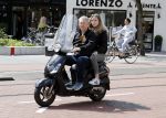 Amsterdam 6 juli 2016 
Hajo Bruins met ik denk zijn oudste dochter op de scooter