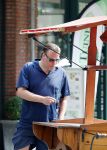 Amsterdam 23 juli 2016
 Robert jensen doet boodschappen met zijn mercedes SL 500 cabrio